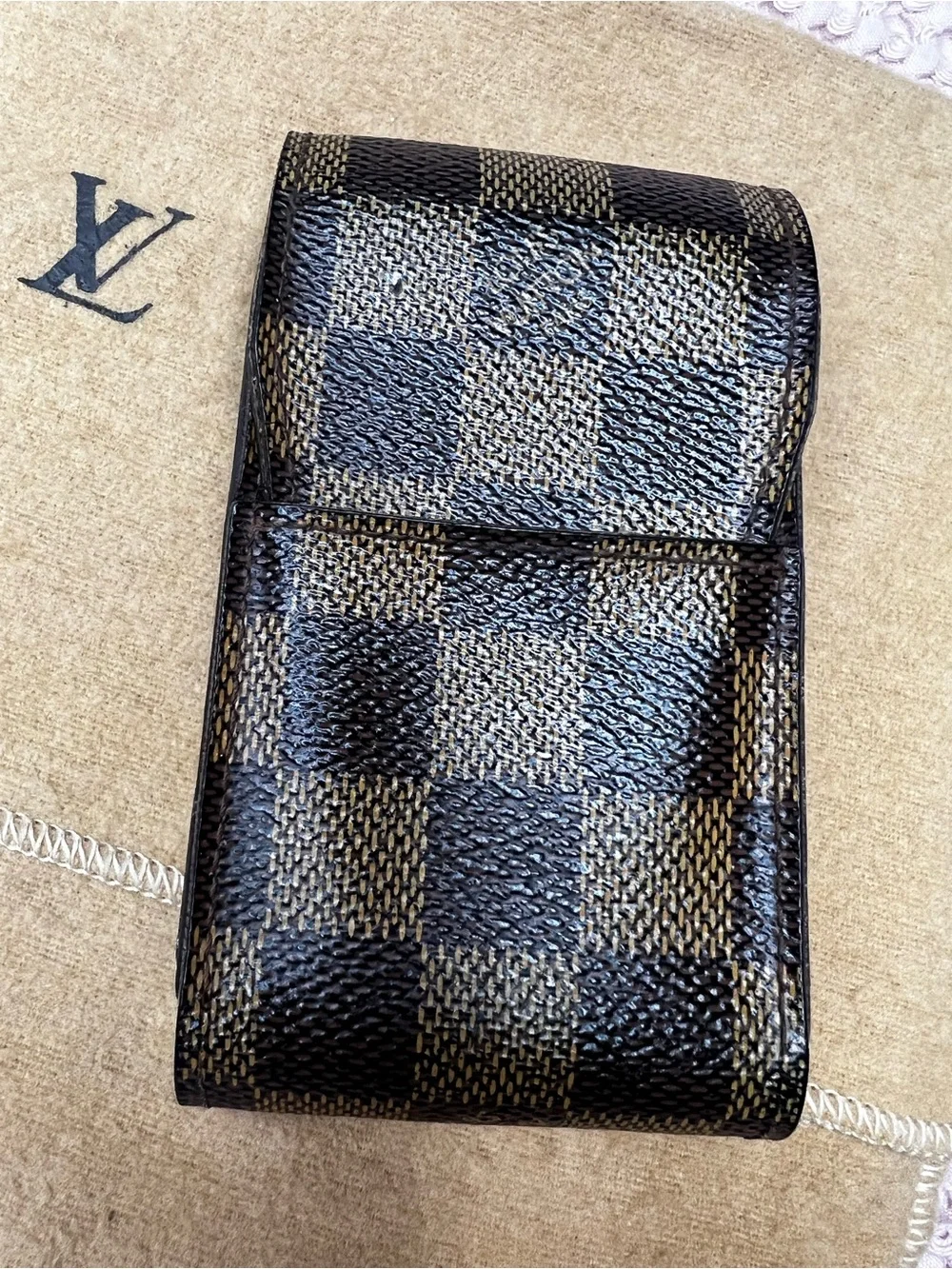 Louis Vuitton Canvas Damier Ebene Cigarette Case with Dustbag